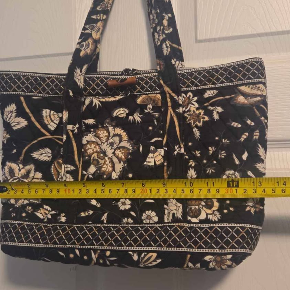 Vera Bradley Java Black Quilted Tote Bag